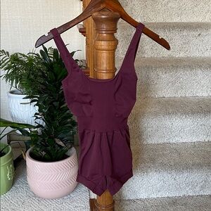 Free People Movement X The Class Maroon Burgundy Good Karma Runsie